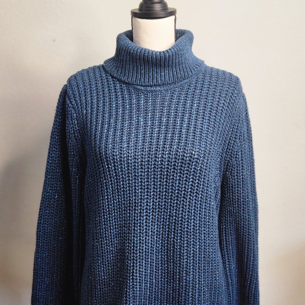 Metallic Funnel Neck Sweater